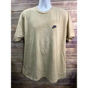 Vintage Nike Gray Tag Cream/Light Tan Essential Shirt Y2K Mini Swoosh Men SZ XXL